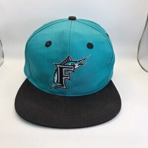 Vintage MLB Florida Marlins Snapback Baseball Cap Teal Black Annco Sri Lanka